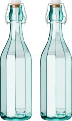 Amici Home Faceted Hermetic Glass Bottles | Eco-Friendly Swing Top Glass Bottles | Flip Top Glass Bottle with Airtight Cap | Glass Bottles with Caps - Dishwasher Free (Set of 2, 17 Oz) - Image 2