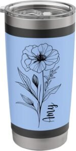 Amy Custom Cup Violet Flower Birthday Gift Girls Women Stainless Steel Insulated Tumbler - Image 2