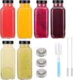 Andemi 16 oz Glass Juice Bottles with Lids, 6-Pack Reusable Juice Containers, Water Bottles, Glass Drink Jars for Juicing, Smoothies, Kombucha, Ginger, Milk - Image 2