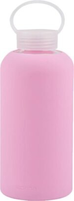 Apana Yoga Glass Water Bottles BPA Free Non Slip Sleeve Leak Proof Lid Reusable 32 Oz Sports Water Bottle Wide Mouth Lid Portable Hydration Tumbler - Image 2