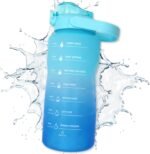 Aqua Jug Ocean Clear Half-Gallon Water Jug with Handle AJ-OCEANCLR, Tritan Plastic 64-oz Water Bottle with Straw, Half-Gallon Water Bottle with Time Marker for Travel, Gym, Office, Sports, and More - Image 2