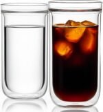 Aquach Double Wall Glass Cup 16oz 2pcs, Clear Insulated Coffee Drinking Glasses, Single Mouth/Double Body - Image 2