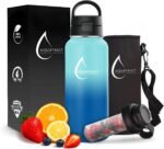 Aquafault 32oz Stainless Steel Fruit Infuser Water Bottle – BPA-Free, Leak-Proof, Easy to Clean, Reusable Sports Bottle for Gym, Travel & Outdoor Use (Ocean Blue) - Image 2