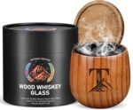 Argefkeen Charred Wooden Whiskey Glasses Personalized Bourbon Drinking Glass Ideas Gifts for Men Husband, Dad, Brother, Whiskey Lovers Birthday Insulated Old Fashioned Glass Whiskey Tumbler T - Image 2