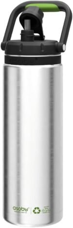 Asobu Recycled Canyon Insulated Water Jug 48oz Tall & Slim Design Full Handle with Silicone Comfort Grip Easy Clean - Stainless Steel Vacuum Insulated - Wide Mouth - Cold Water and Ice Compatible - Image 2