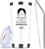 Assistant to The Regional Manager,Dwight Schrute Office Tv Merchandise,20 Oz Insulated Stainless Steel Iced Coffee Tumbler,Funny Travel Coffee Mug Cup Water Bottle,Gift for Women Assistant Secretary - Image 2
