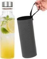 AuroTrends 32 oz Borosilicate Glass Water Bottle with Sleeve, 1 Liter Glass Water Bottle, Leak-Proof & Thermal Shock Resistant Ideal for Gym/Office/Travel, Neoprene Sleeve & Gift Box Included - Image 2