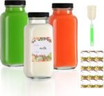 AuroTrends 8 oz Glass Bottles with Lids 3Pack, 250ml Glass Juice Bottles with Lids 8 oz for Water, Kombucha, Coffee - (8fl.oz, Set of 3) - Image 2
