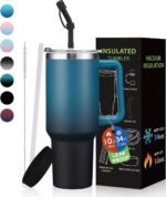 BENZZO 40 oz Tumbler with Handle and Straw Lid Travel Mugs Insulated for Hot and Cold Water Bottle Stainless Steel Coffee Cups - Image 2