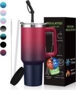 BENZZO Water Bottle, 40 oz Tumbler with Lid and Straw - Leakproof Travel Mug Thermal Cup 40oz, Insulated Tumblers Stainless Steel for Hot and Cold for 34H, Gifts for Women Man Mother Father Birthday - Image 2