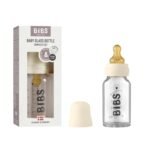 BIBS Baby Glass Bottle Complete Set 110 ml | BPA Free Natural Rubber | Made in Denmark | Ivory - Image 2