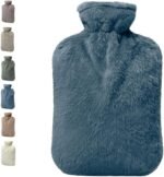 BICAREE Hot Water Bottle with Cover, 2L PVC Hot Water Bag for Neck, Shoulder Pain and Hand Feet Warmer, Menstrual Cramps, Hot Compress and Cold Therapy(Blue Ashes) - Image 2