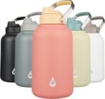 BJPKPK 1 Gallon Water Bottle Insulated, Dishwasher Safe 128oz Large Water Jug with Metal Handle & BPA Free Spout Lid, Stainless Steel Metal Jug for Gym, Sports & Hiking, Pink - Image 2