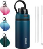 BJPKPK 17oz Insulated Water Bottle with 2-1 Straw Spout Lid, Stainless Steel Metal Water Bottles with Carry Handle, BPA Free, Leak-Proof, Fits in Car Cup Holder, Thermo for Sports,Sea - Image 2
