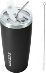 BJPKPK 20 oz Tumbler with Lid and Straw Insulated Travel Coffee Mug Reusable Stainless Steel Thermal Cups,Black - Image 2