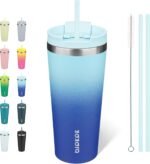 BJPKPK 22oz Insulated Tumbler With lid And Straw Stainless Steel Tumblers Travel Coffee Mug Reusable Thermal Cup,Sky - Image 2