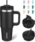 BJPKPK 30oz Stainless Steel Insulated Tumbler With Handle And Lid Straw Travel Coffee Mug Thermal Cup,Black - Image 2