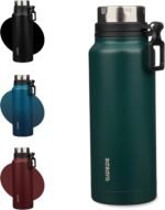 BJPKPK 40oz Insulated Water Bottle with Handle BPA Free Stainless Steel Travel Thermal Flask Reusable Large Water Bottle,Dark Green - Image 2