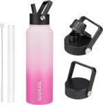 BJPKPK 40oz Stainless Steel Insulated Water Bottle with 3 Lids, Sakura - BPA Free Leakproof Thermos Bottle for Sports & Gym - Image 2