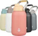 BJPKPK Half Gallon Insulated Water Bottles, 64oz Water Jug with Metal Handle & BPA Free Spout Lid, Dishwasher Safe Flasks, Large Stainless Steel Gym Sport Jugs, Pink - Image 2