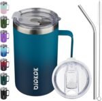 BJPKPK Insulated Coffee Mug with 2 Lids, 25oz Stainless Steel Insulated Tumbler with Handle, Double Wall Vacuum Coffee Cups, BPA Free Travel Mug for Coffee, Tea and Drinks, Vast - Image 2