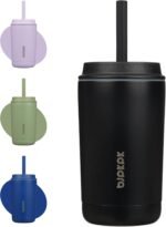 BJPKPK Insulated Tumbler with Lid and Straw,12 oz Stainless Steel Travel Coffee Mug,Spill Proof Thermal Cup,Keep Drinks Cold and Hot,Black - Image 2