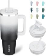 BJPKPK Insulated Tumblers With Handle And Straw 40 oz Stainless Steel Tumbler Cups With Lid,Day And Night - Image 2