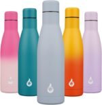 BJPKPK Insulated Water Bottle 17oz Stainless Steel Water Bottles Dishwasher Safe Metal Thermal Keep Cold and Hot,Mist Grey - Image 2