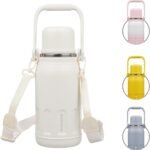 BJPKPK Insulated Water Bottle Leak Proof 27oz Stainless Steel Water Bottles with Handle and Lid Travel Metal Thermal Flask,Beige - Image 2