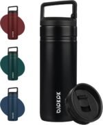 BJPKPK Insulated Water Bottle with 2 Lids,20 oz Double Wall Stainless Steel Vacuum Tumbler Travel Coffee Mug,Wide Mouth Thermal Cup,Black - Image 2