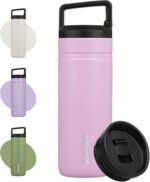 BJPKPK Insulated Water Bottle with 2 Lids,20 oz Double Wall Stainless Steel Vacuum Tumbler Travel Coffee Mug,Wide Mouth Thermal Cup,Light Pink - Image 2