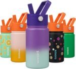 BJPKPK Insulated Water Bottle with Straw Lid, 15 oz Stainless Steel Metal Water Bottles, Reusable Leak Proof BPA Free Thermo, Flask, Cups - Lavender - Image 2