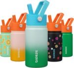 BJPKPK Insulated Water Bottle with Straw Lid, 15 oz Stainless Steel Metal Water Bottles, Reusable Leak Proof BPA Free Thermo, Flask, Cups - Meadow - Image 2