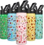 BJPKPK Insulated Water Bottle with Straw Lid, 22 oz Stainless Steel Metal Water Bottles, Reusable Leak Proof BPA Free Water Bottles, Cups, Thermo, Unicorn - Image 2