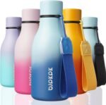 BJPKPK Insulated Water Bottles, 12oz Stainless Steel Metal Water Bottle with Strap, BPA Free Leak Proof Jugs, Mugs, Flasks, Reusable Thermal Flasks for Sports & Travel, Sky - Image 2