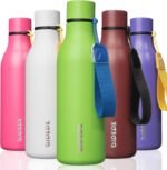BJPKPK Insulated Water Bottles, 18 oz Stainless Steel Metal Water Bottle with Strap, BPA Free Leak Proof Jugs, Mugs, Flasks, Reusable Thermal Flasks for Sports & Travel, Green - Image 2