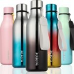 BJPKPK Insulated Water Bottles, 18 oz Stainless Steel Metal Water Bottle with Strap, BPA Free Leak Proof Jugs, Mugs, Flasks, Reusable Thermal Flasks for Sports & Travel, Silver Miner - Image 2