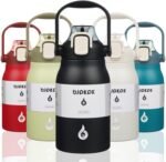 BJPKPK Insulated Water Bottles with Straw, 35 oz Stainless Steel Metal Water Bottle with One-handed Opening Lid, BPA Free Sport Jugs, Flasks for Men & Women, Black - Image 2