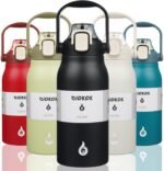 BJPKPK Insulated Water Bottles with Straw, 45 oz Stainless Steel Metal Water Bottle with One-handed Opening Lid, BPA Free Reusable Jugs for Gym Sports Outdoors, Black - Image 2