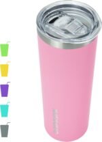 BJPKPK Skinny Insulated Tumbler, Stainless Steel Reusable Slim Insulated Travel Coffee Cup with Lid,Light Pink,20oz | Skinny, Reusable, Slim, Insulated, Travel Coffee Cup, with Lid - Image 2