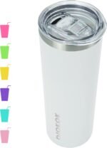 BJPKPK Skinny Tumbler with Lid 20 oz Stainless Steel Vacuum Insulated Double Wall Travel Coffee Water Tumblers Cup,White - Image 2