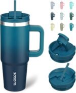BJPKPK Tumbler With Handle And Straw 30oz Insulated Tumbler Cups With Lid Stainless Steel Travel Coffee Mug,Indigo Black - Image 2