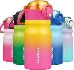 BJPKPK Water Bottle with Straw 14oz Insulated Water Bottles Reusable Stainless Steel Metal Thermal Flask with Leak Proof Lockable Lid and Carry Handle,Rainbow - Image 2