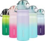 BJPKPK Water Bottle with Straw 18oz Insulated Water Bottles Reusable Stainless Steel Metal Thermal Flask with Leak Proof Lockable Lid and Carry Handle,Lavender Green - Image 2