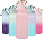 BJPKPK Water Bottle with Straw 18oz Insulated Water Bottles Reusable Stainless Steel Metal Thermal Flask with Leak Proof Lockable Lid and Carry Handle,Light Pink - Image 2
