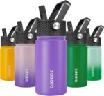 BJPKPK Water Bottle with Straw Lid, 15 oz Insulated Water Bottle, Stainless Steel Metal Water Bottles, Reusable Leak Proof BPA Free Thermo, Flask, Cups, Macaron-Modena - Image 2