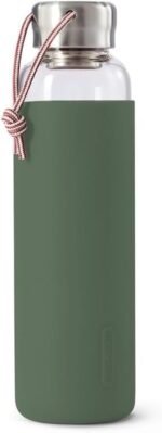 BLACK + BLUM Travel Glass Water Bottle | Lightweight, Leak Proof Flask w/ Protective Sleeve & Stainless Steel Lid | Hot or Cold Drinks for Travel, Office & School for All Ages | Olive, 20 oz / 600 ml - Image 2