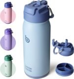 BOTTLE BOTTLE 16 oz sports water bottle stainless steel insulated kids water bottle with straw and pills holder for gifts and school（blue） - Image 2