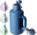 BOTTLE BOTTLE Insulated Water Bottle 64 oz with Straw and Dual-use Lid Stainless Steel Water Bottle for Men with Handle Vacuum Insulated jug for Workout Gym Soccer and Sports blue - Image 2