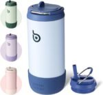 BOTTLE BOTTLE Kids Water Bottle 12 oz Kids Insulated Cup with Leak Proof Lid Silicone Boot Stainless Steel Straw Cup for School Sports Travel Gifts for Boys Girls blue - Image 2